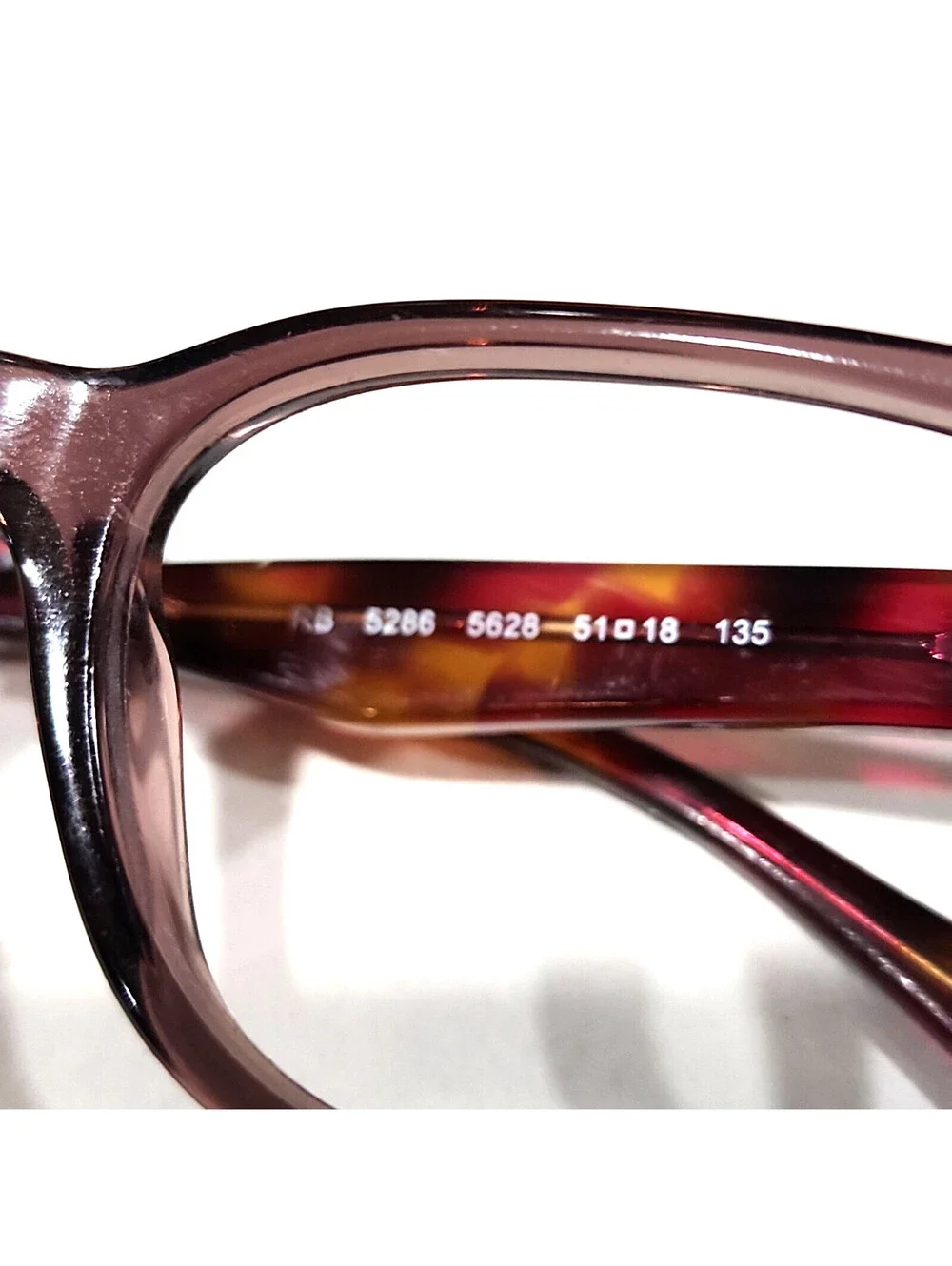 Ray Ban RB5286 5628 Purple Tortoise Square Eyeglasses 51-18 135